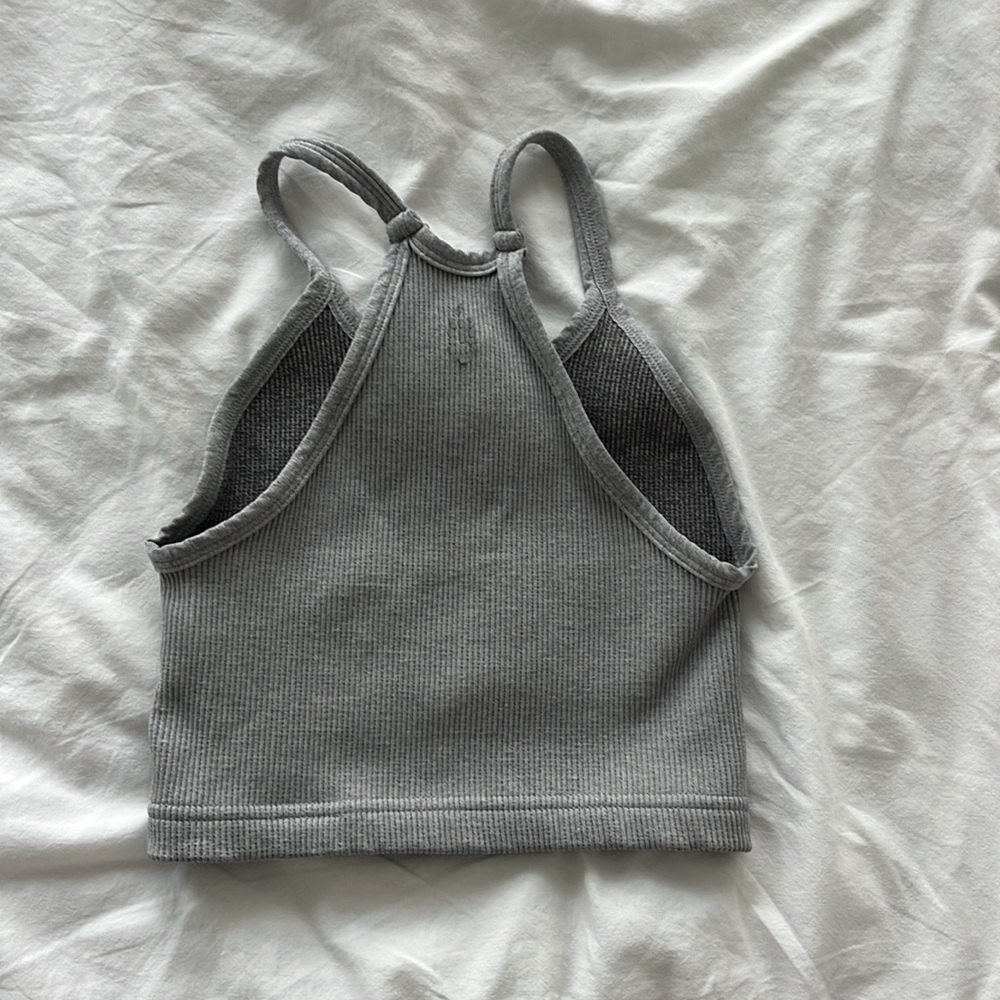 Free People Ribbed Grey Crop Top - Picture 4 of 6